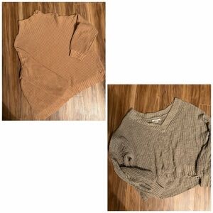 AEO Women's Sweater Set - Tan and Green